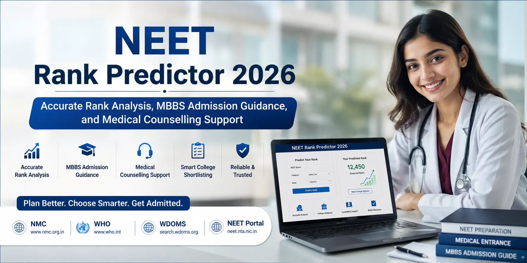 NEET Rank Predictor 2026 – Accurate Rank Analysis, MBBS Admission Guidance, and Medical Counselling Support